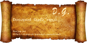 Doszpod Gyöngyi névjegykártya