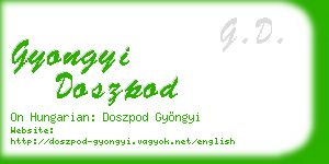 gyongyi doszpod business card